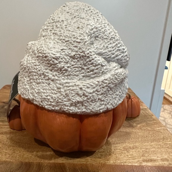 Martha Stewart Orange Pumpkin with White Hat Decor - Picture 4 of 4